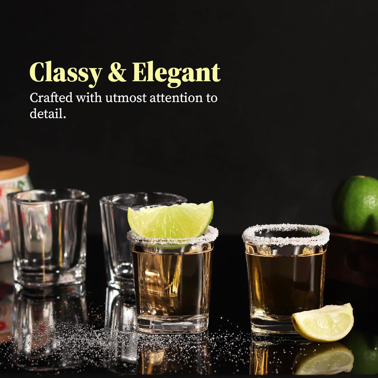 QUAFFER Square Shot Glasses Heavy Base 2oz