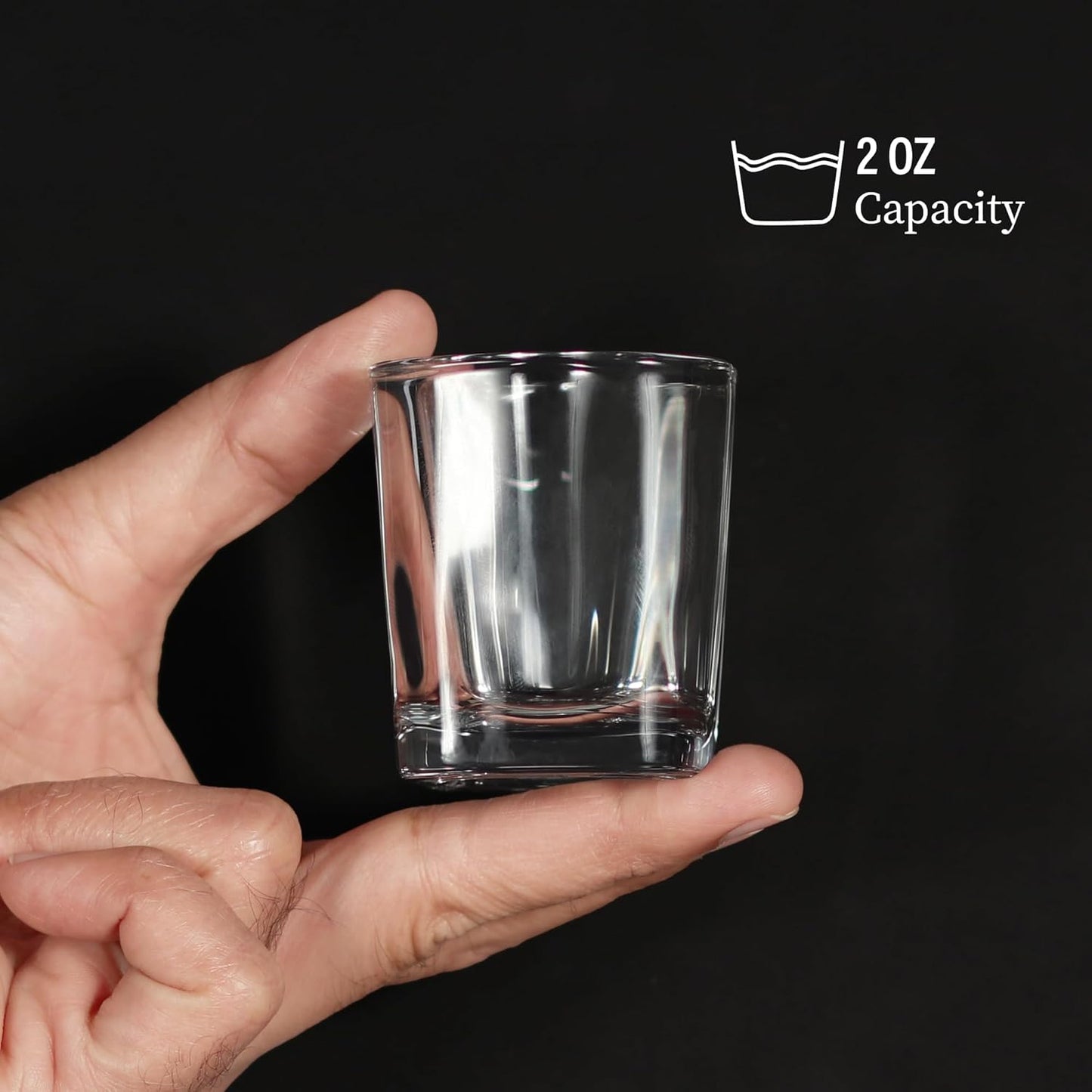 QUAFFER Square Shot Glasses Heavy Base 2oz