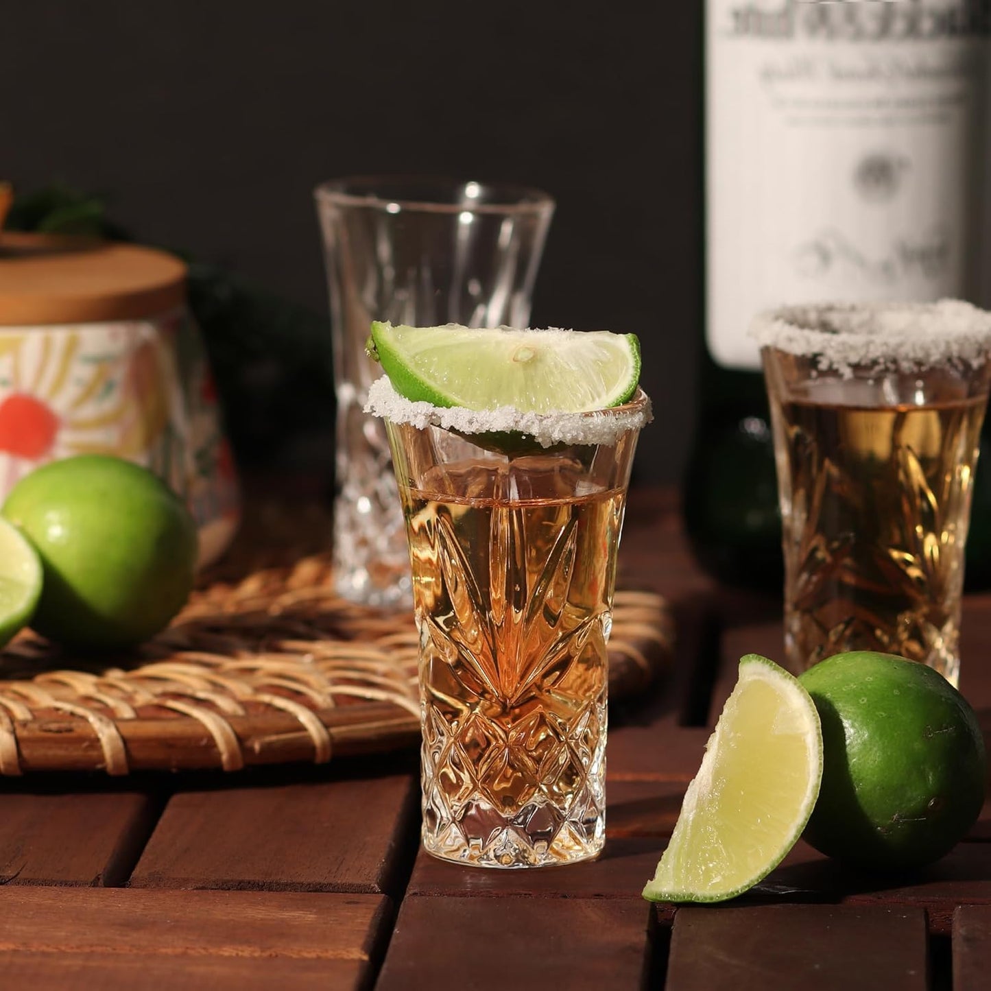 QUAFFER Tequila Glasses Heavy Base Shot Glass 2oz