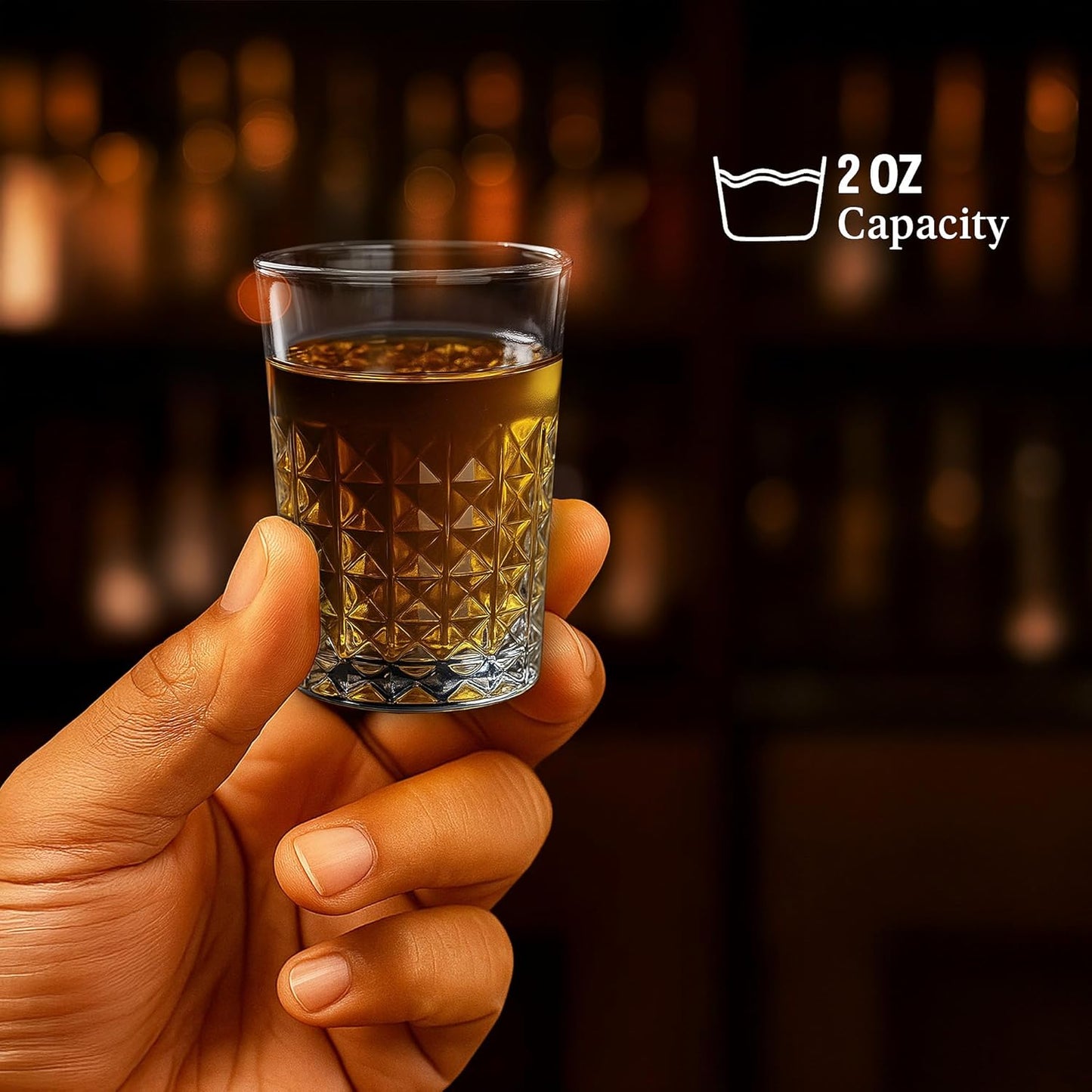 QUAFFER Tequila Glasses Heavy Base Shot Glass 2oz