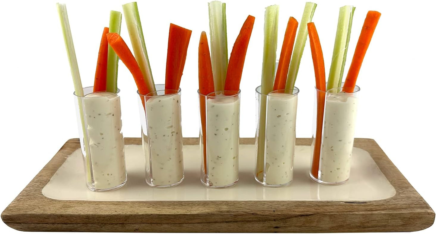 QUAFFER Split Shooters Divided Test Tube Plastic Shot Glasses