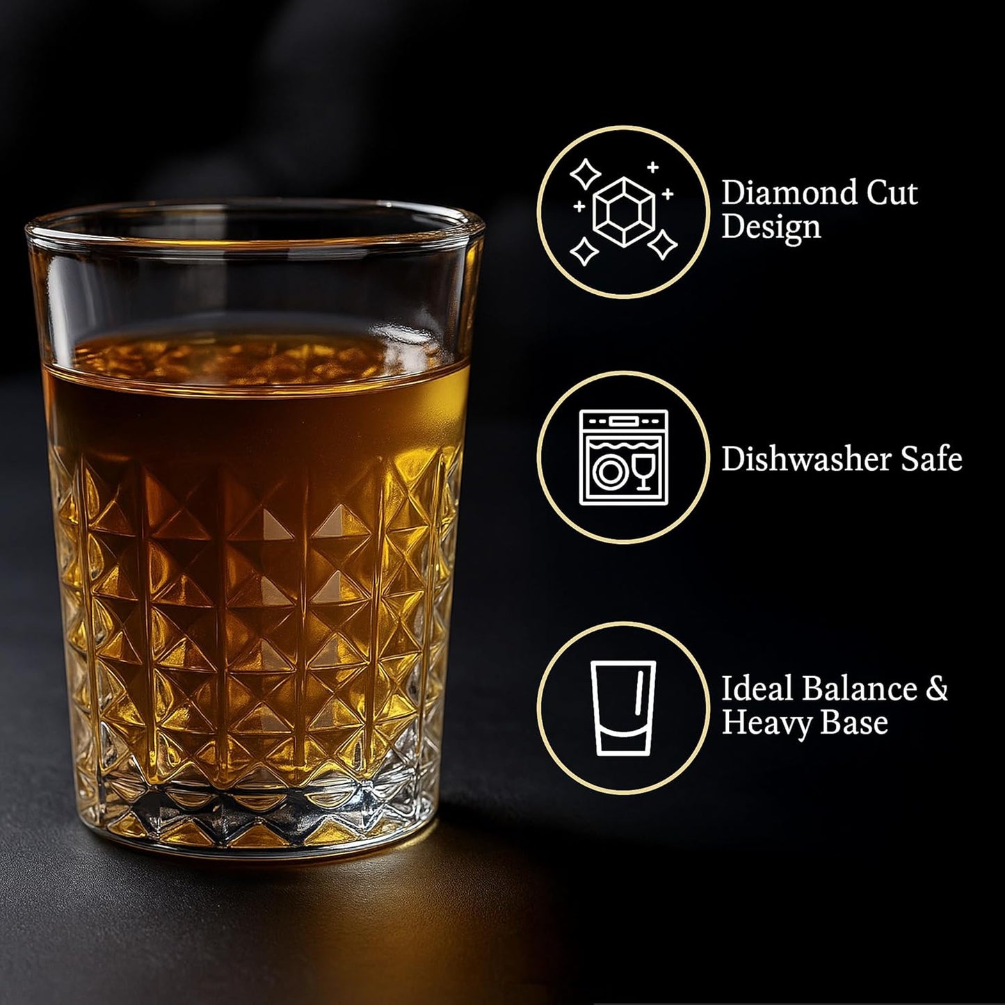 QUAFFER Tequila Glasses Heavy Base Shot Glass 2oz