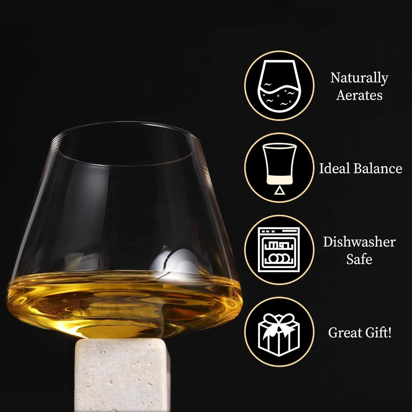 QUAFFER Tilted Whiskey Glasses Tumblers 12oz