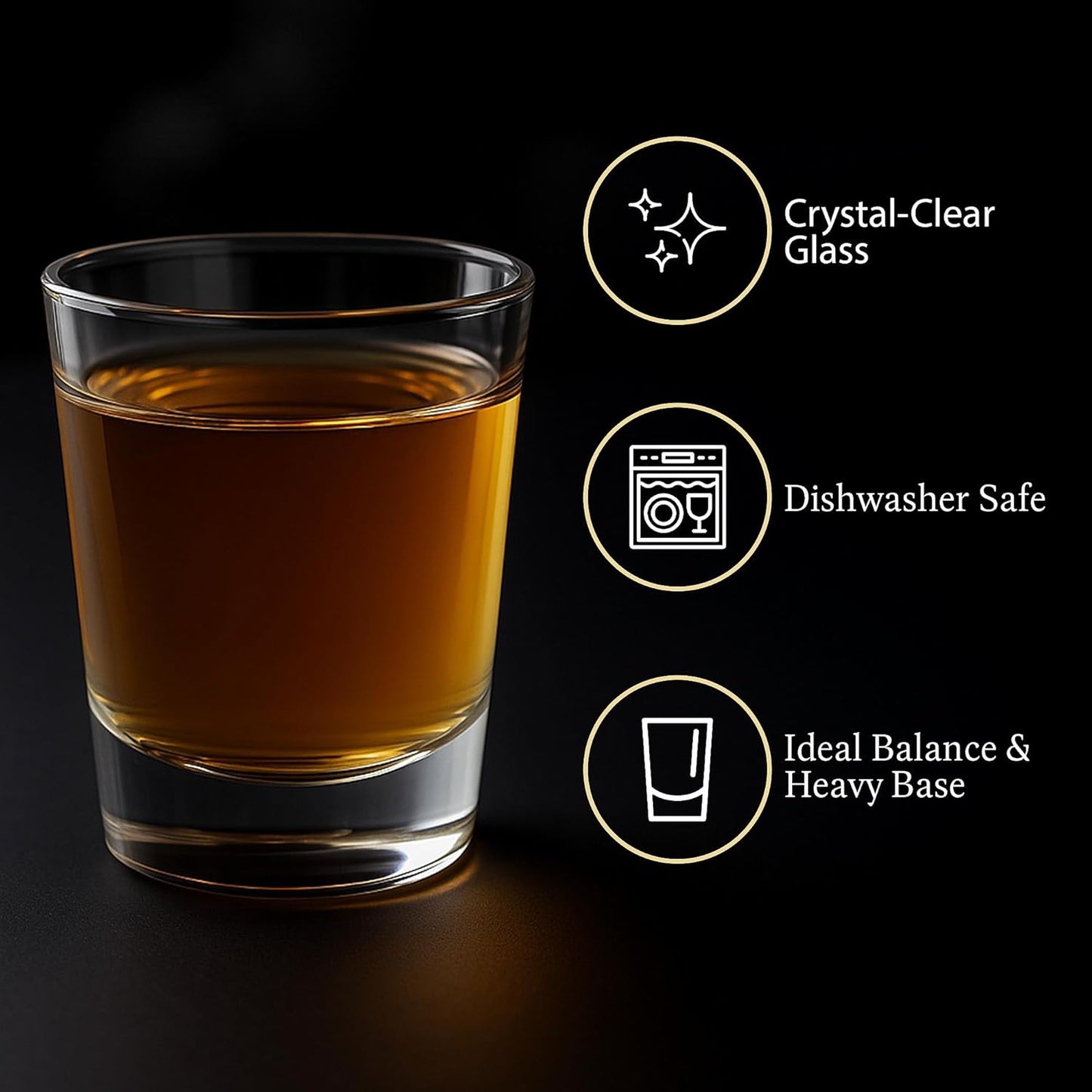 QUAFFER Elegant Classic Mini Shot Glasses 1oz
