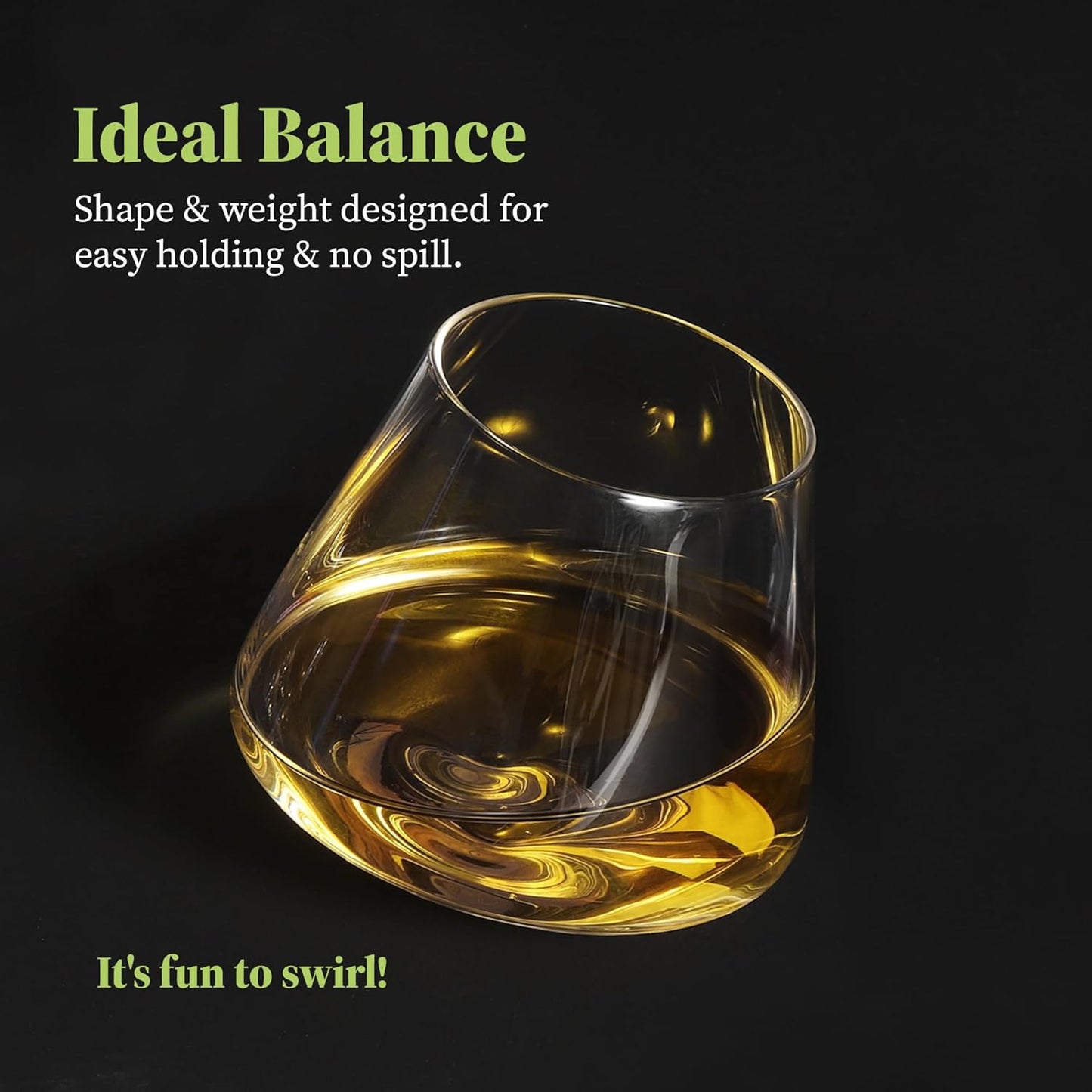 QUAFFER Tilted Whiskey Glasses Tumblers 12oz