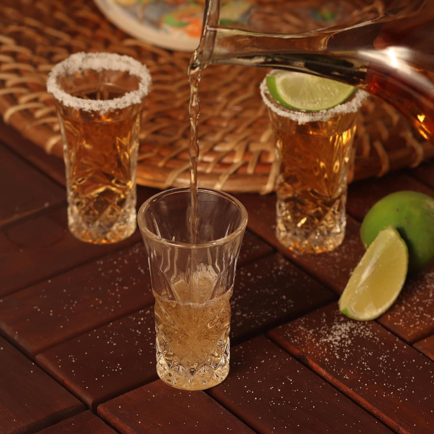 QUAFFER Tequila Glasses Heavy Base Shot Glass 2oz