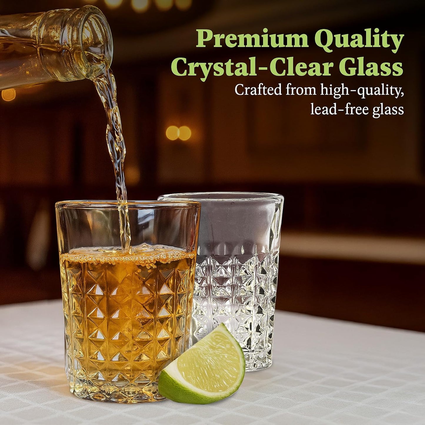 QUAFFER Tequila Glasses Heavy Base Shot Glass 2oz