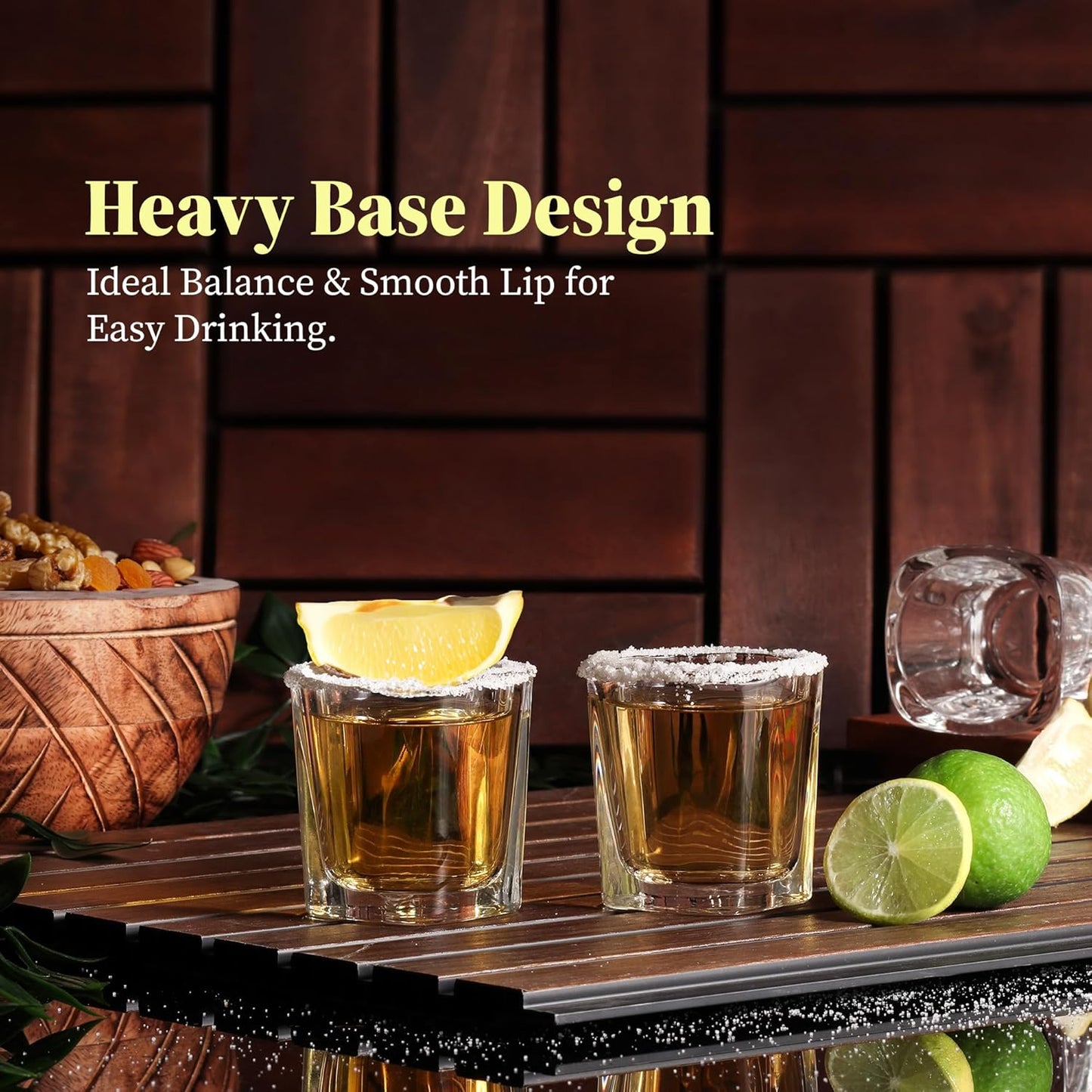 QUAFFER Square Shot Glasses Heavy Base 2oz