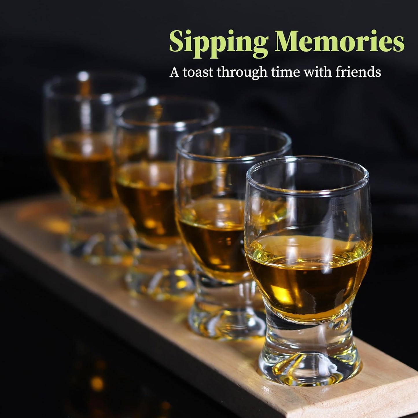 QUAFFER Elegant Curved Shot Glasses 2oz
