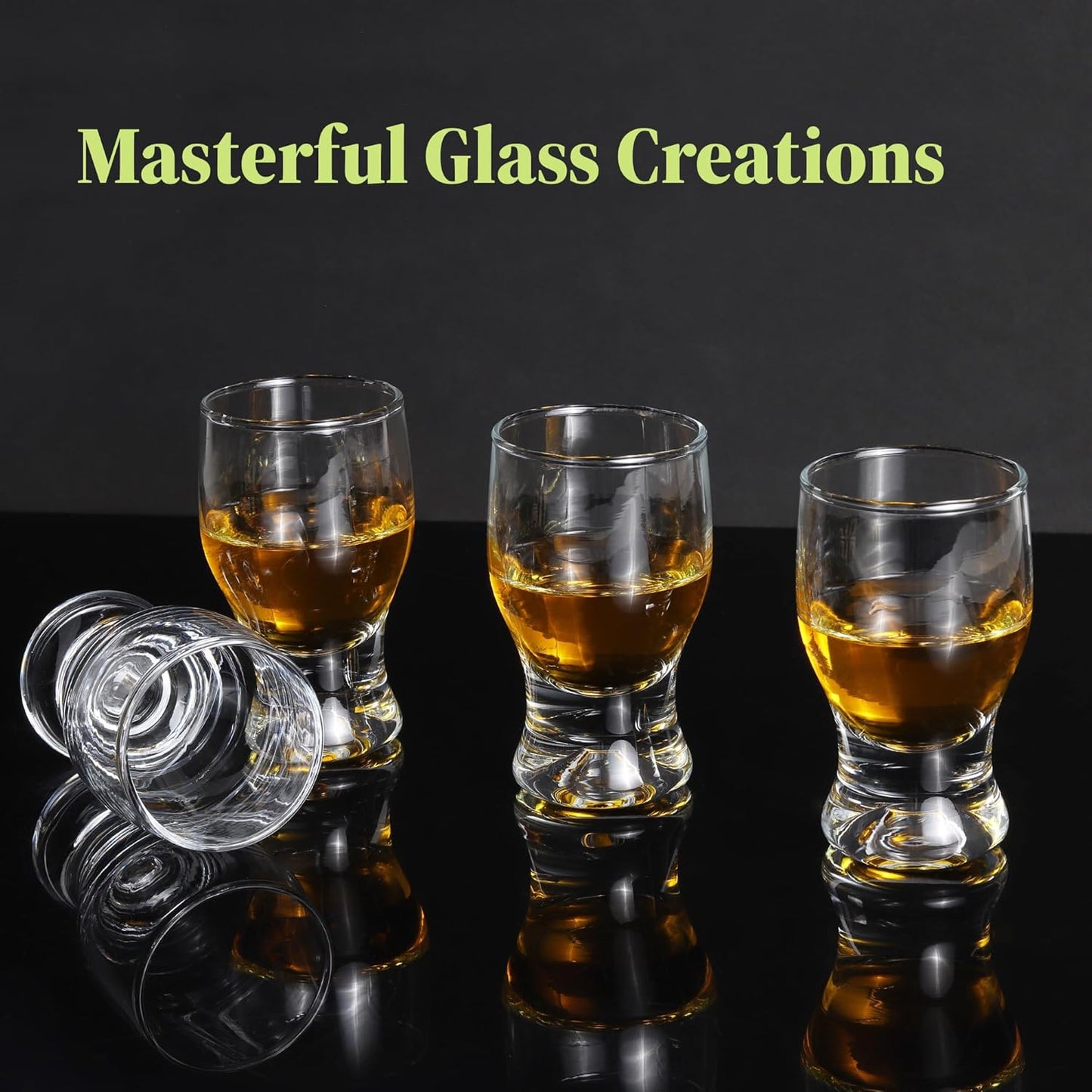 QUAFFER Elegant Curved Shot Glasses 2oz