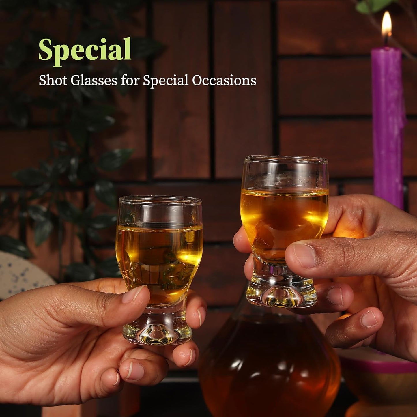 QUAFFER Elegant Curved Shot Glasses 2oz