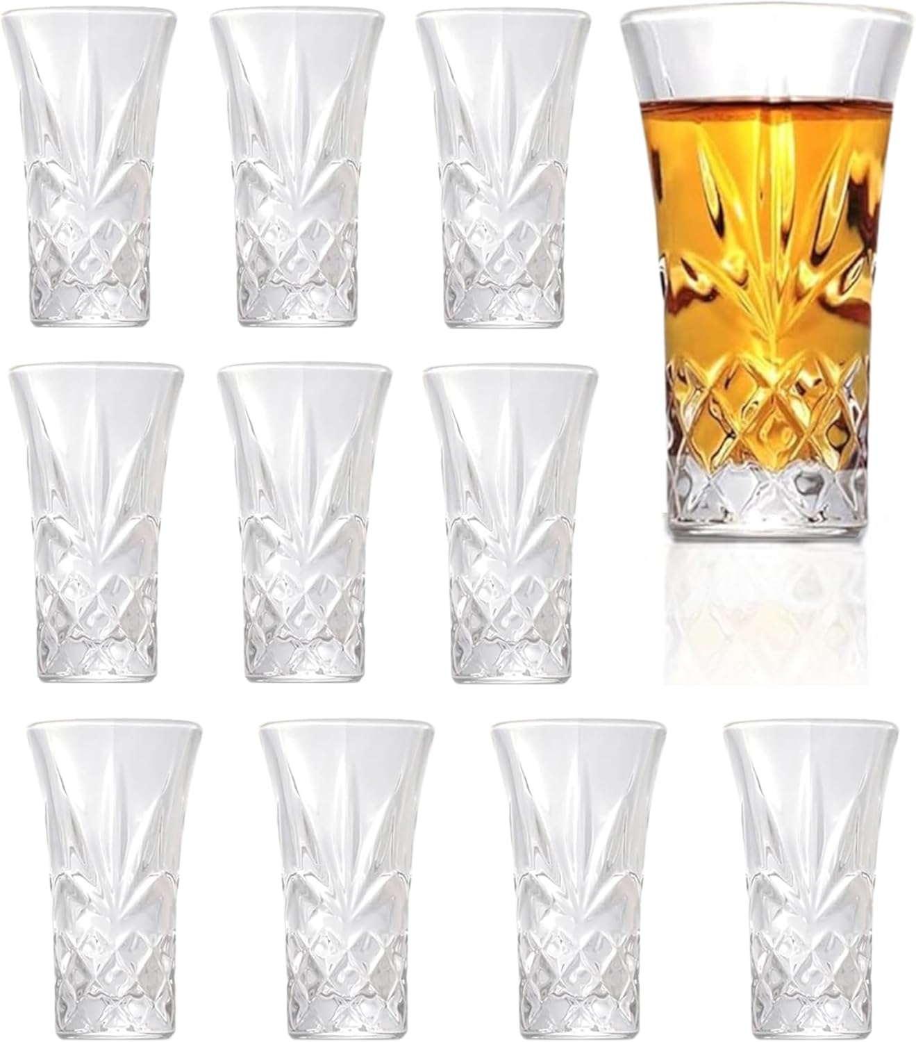 QUAFFER Tequila Glasses Heavy Base Shot Glass 2oz