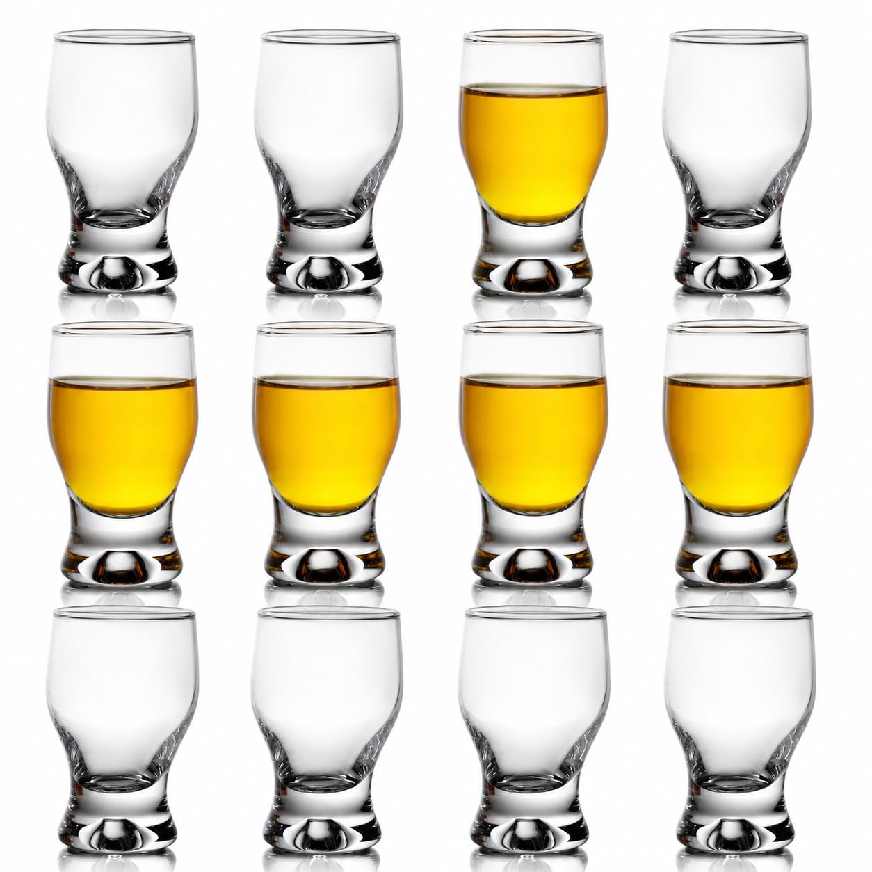 QUAFFER Elegant Curved Shot Glasses 2oz