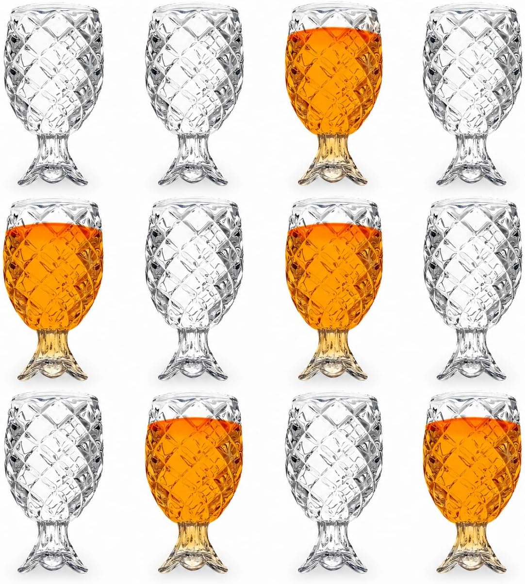 QUAFFER Elegant Pineapple Patterned Shot Glasses 2oz
