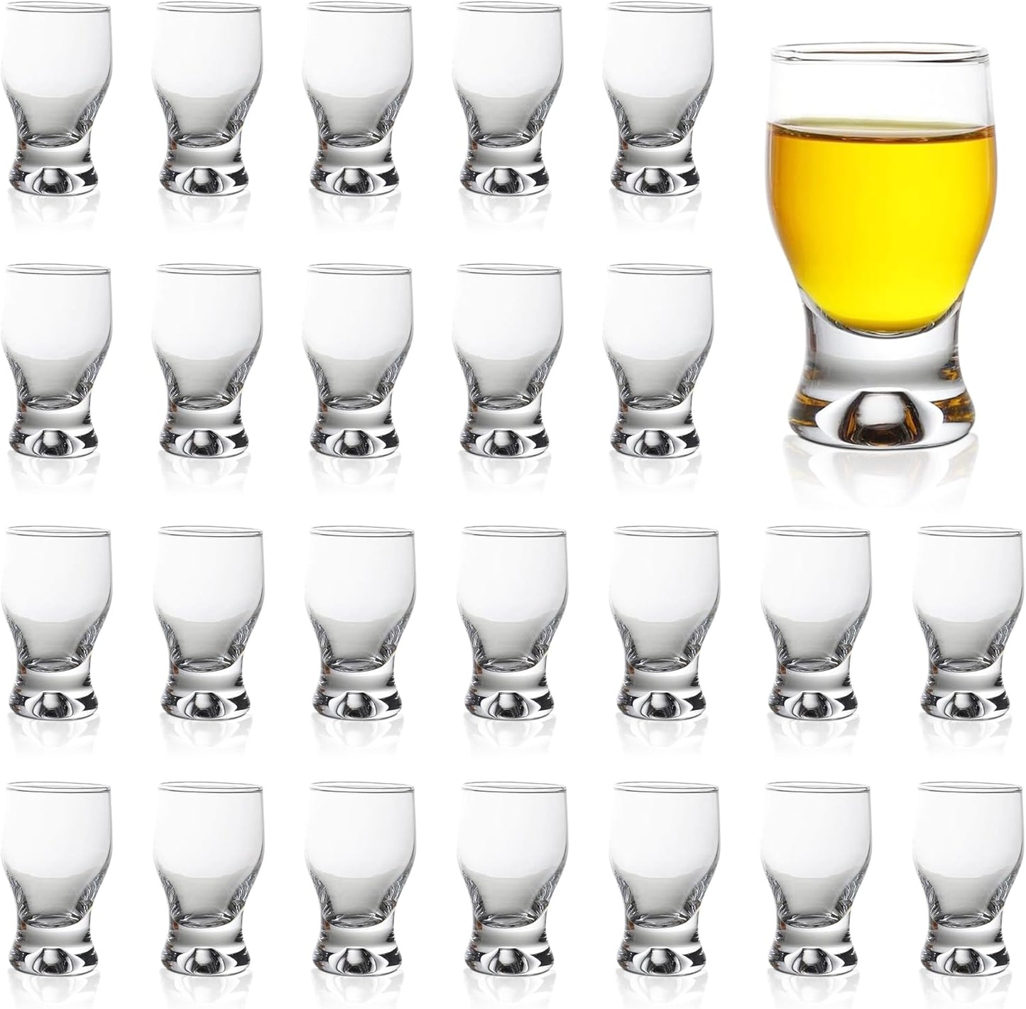 QUAFFER Elegant Curved Shot Glasses 2oz