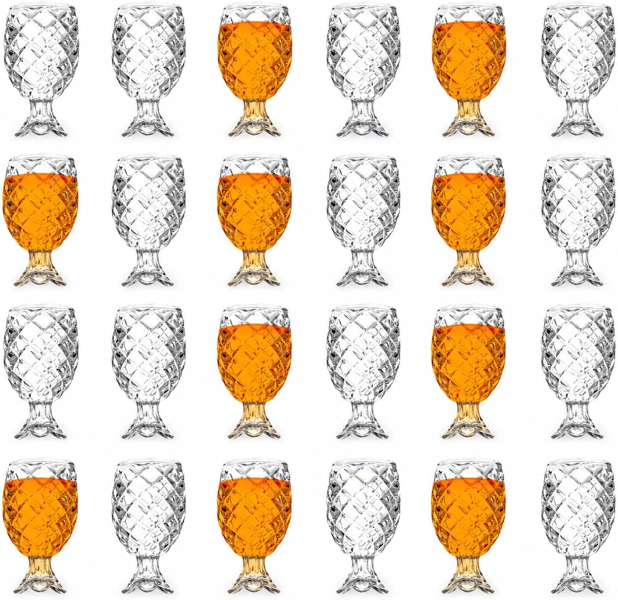 QUAFFER Elegant Pineapple Patterned Shot Glasses 2oz