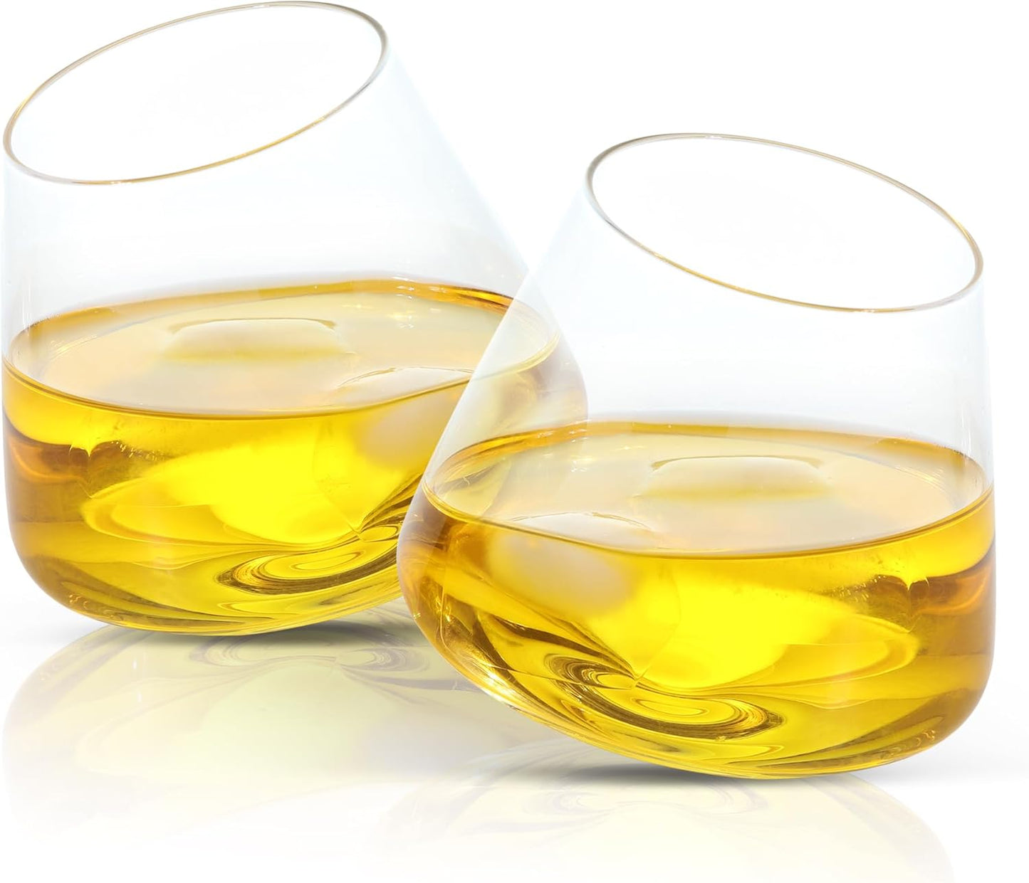 QUAFFER Tilted Whiskey Glasses Tumblers 12oz