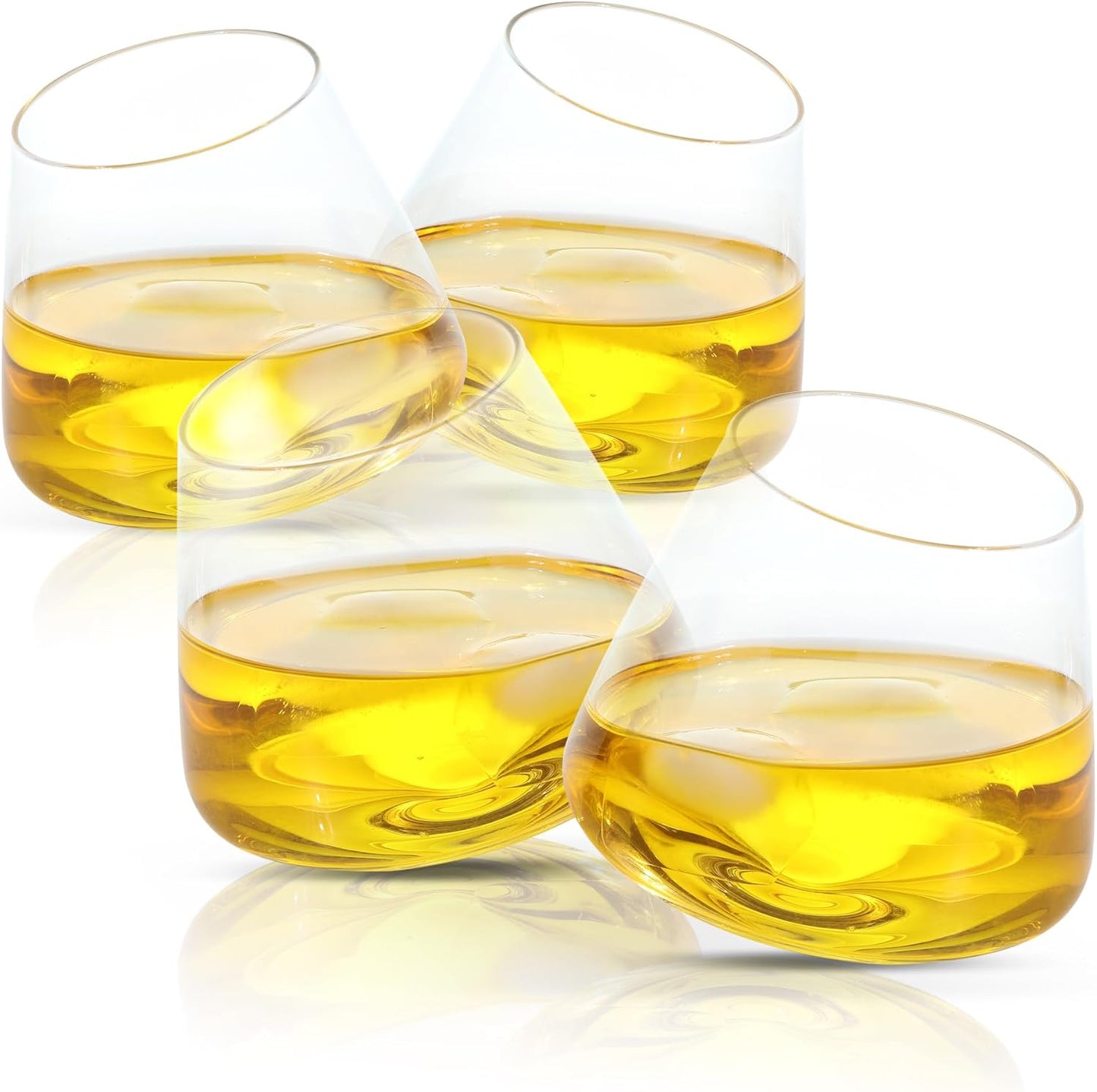 QUAFFER Tilted Whiskey Glasses Tumblers 12oz
