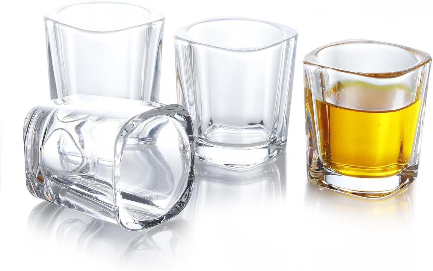 QUAFFER Square Shot Glasses Heavy Base 2oz