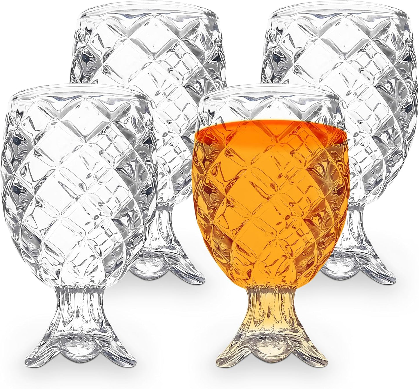 QUAFFER Elegant Pineapple Patterned Shot Glasses 2oz