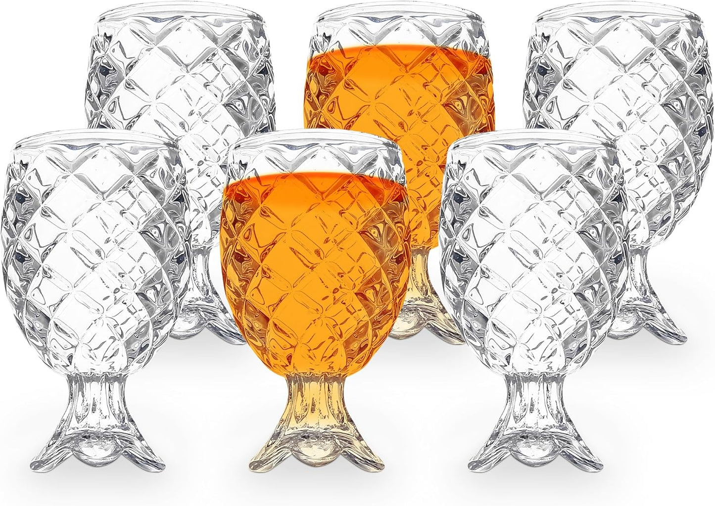 QUAFFER Elegant Pineapple Patterned Shot Glasses 2oz
