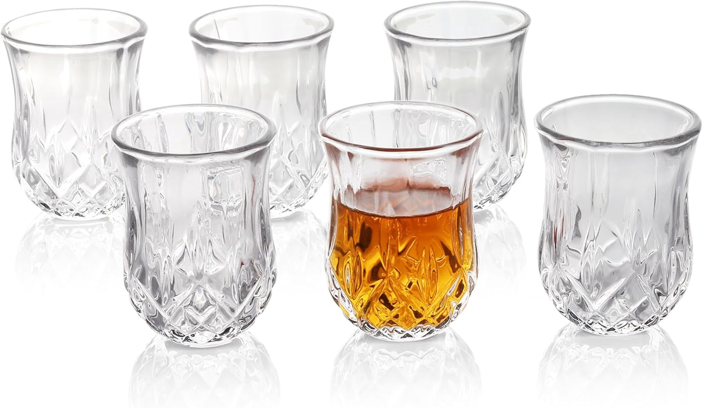 Quaffer Elegant Diamond Patterned Shot Glasses 1.75oz