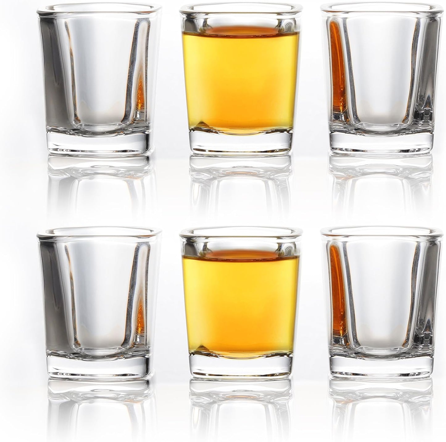 QUAFFER Square Shot Glasses Heavy Base 2oz